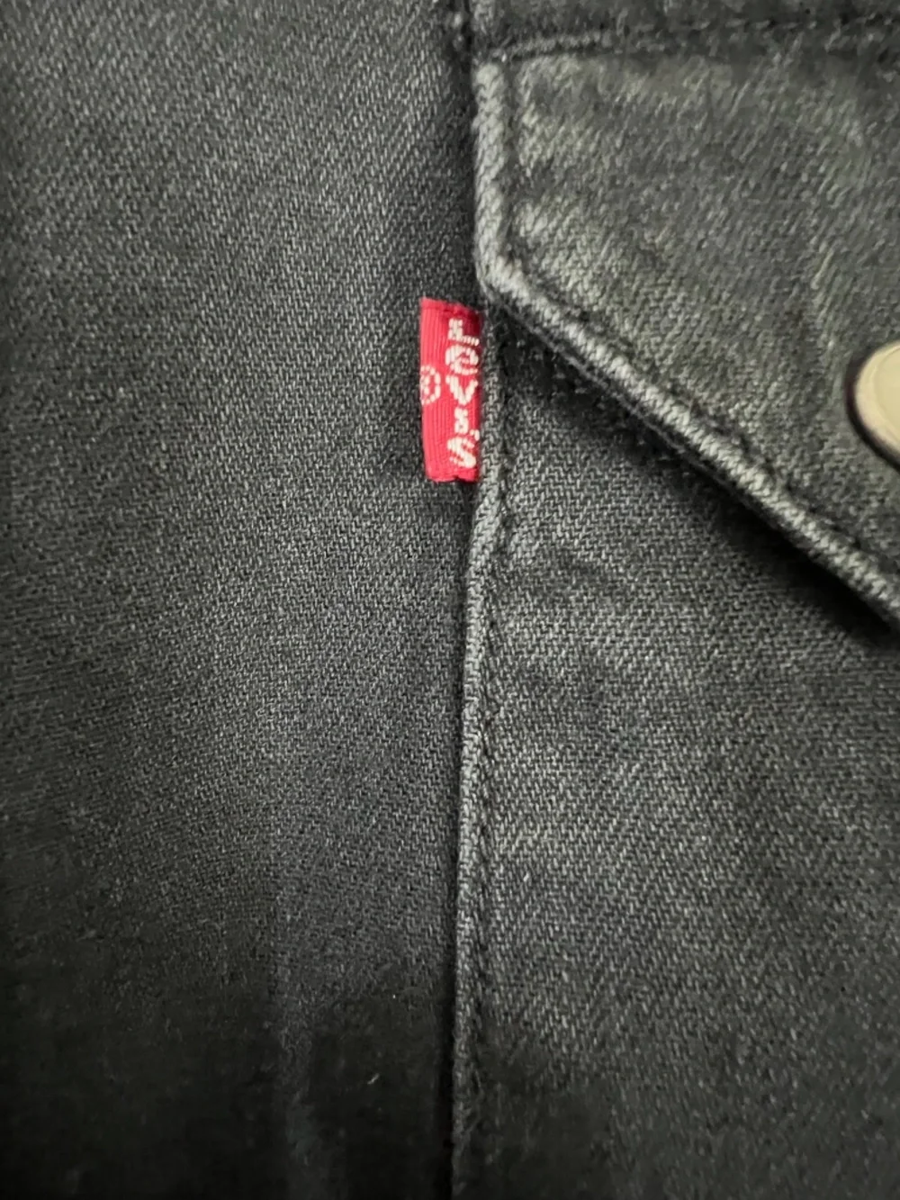 Levi's Black Faded Denim Western Button Down Shirt, Size Small